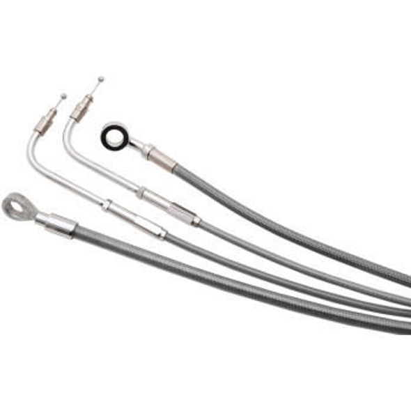  Burly Brand - Stainless Steel Handlebar Cable/Line Install Kit for 14" Ape Hanger Bar fits '14-'16 FLHR (W/O ABS) 