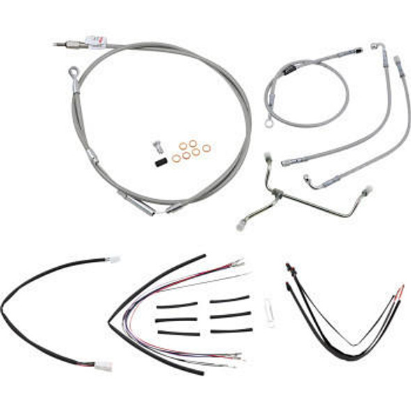  Burly Brand - Stainless Steel Handlebar Cable/Line Install Kit for 14" Ape Hanger Bar fits '14-'16 FLHR (W/O ABS) 