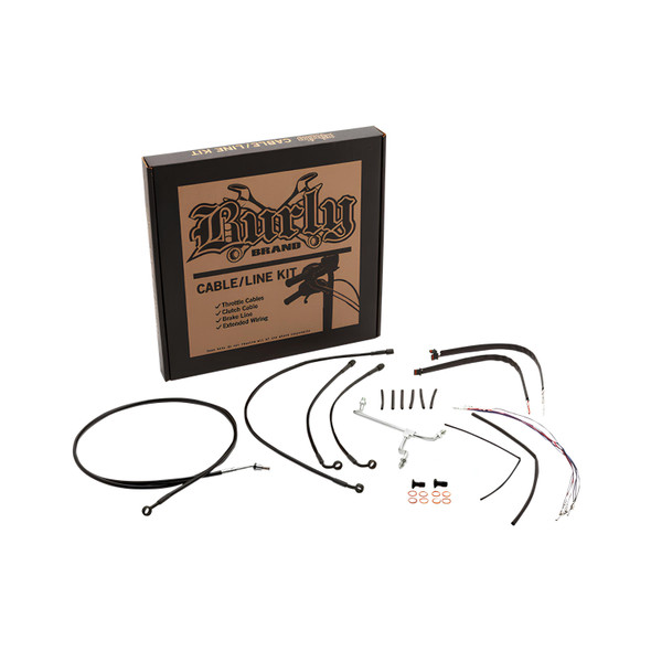 Burly Brand - Stainless Steel Handlebar Cable/Line Install Kit for 16" Ape Hanger Bar fits '16 FLTRU, '15-'16 FLTRX/FLTRXS Models (W/ ABS)