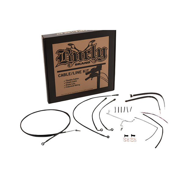 Burly Brand - Stainless Steel Handlebar Cable/Line Install Kit for 14" Ape Hanger Bar fits '16 FLTRU, '15-'16 FLTRX/FLTRXS Models (W/ ABS)