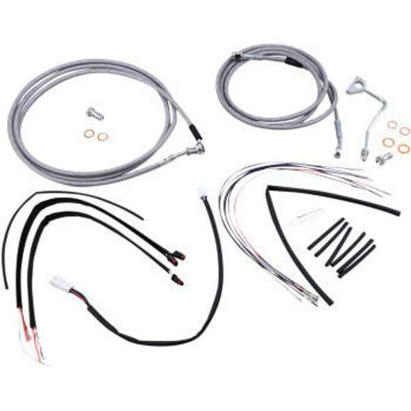  Burly Brand - Stainless Steel Handlebar Cable/Line Install Kit for 14" Ape Hanger Bar fits '16 FLTRU, '15-'16 FLTRX/FLTRXS Models (W/ ABS) 