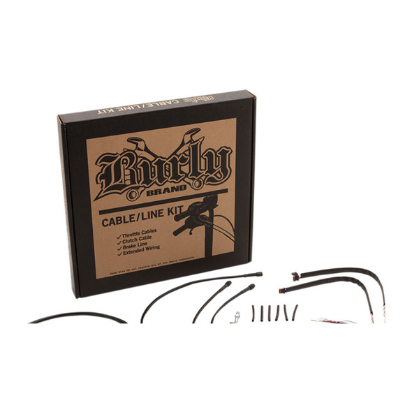 Burly Brand - Stainless Steel Handlebar Cable/Line Install Kit for 18" Ape Hanger Bar fits '14-'16 FLHR/FLHRC Models (W/ ABS)
