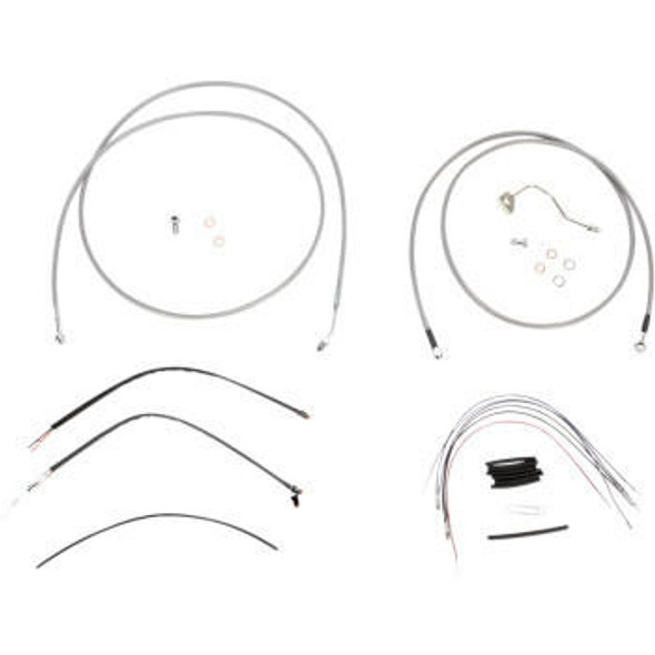  Burly Brand - Stainless Steel Handlebar Cable/Line Install Kit for 15" Ape Hanger Bar fits '14-'15 FLHX/FLHT/C/U (W/ ABS) 