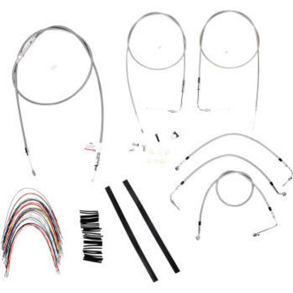  Burly Brand - Stainless Steel Handlebar Cable/Line Install Kit for 16" Ape Hanger Bar fits '07 FLHR/I/CI/S/SI &  FLTR (W/O Cruise) 