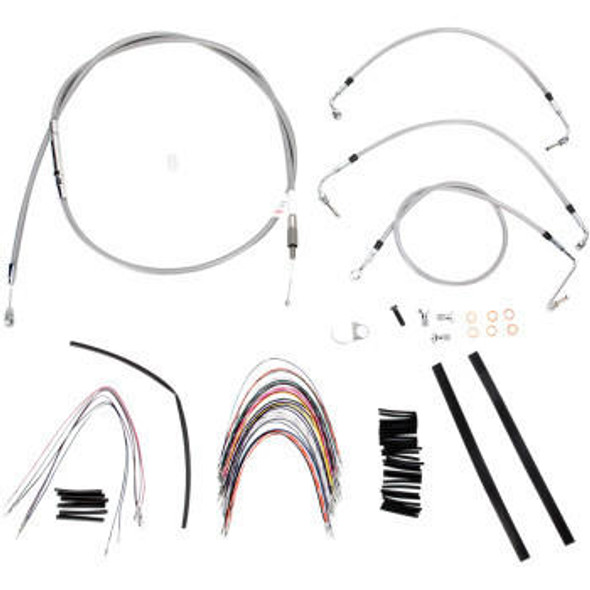  Burly Brand - Stainless Steel Handlebar Cable/Line Install Kit for 16" Ape Hanger Bar fits '08-'13 FLHR/C & FLTR/U/X (W/O ABS) 