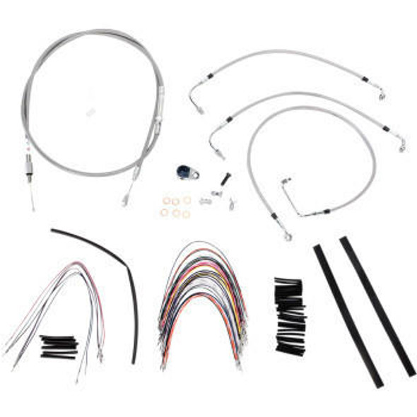  Burly Brand - Stainless Steel Handlebar Cable/Line Install Kit for 14" Ape Hanger Bar fits '08-'13 FLHR/C & FLTR/U/X (W/O ABS) 