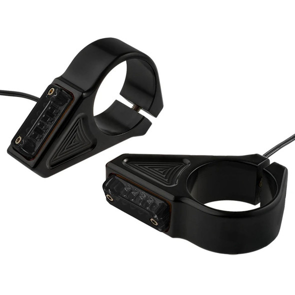 Joker Machine - 49mm Black Fork Mount Turn Signals W/ Amber Lens fits '13 & Up Dyna, '16 & Up Sportster 48 Models