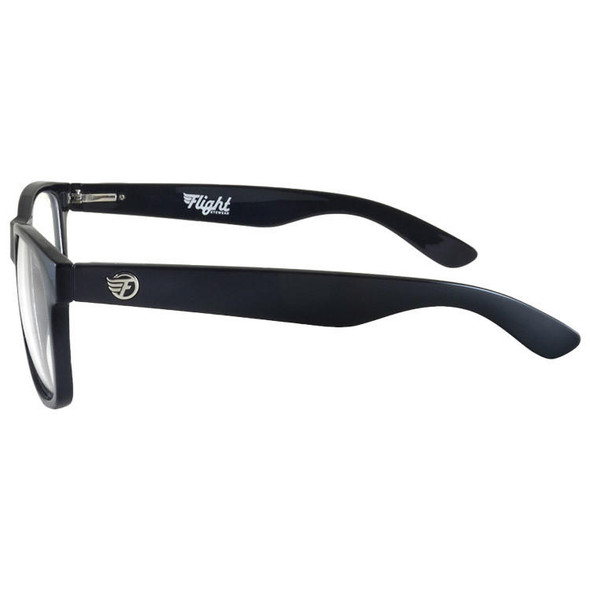 Flight Eyewear Elwood Classic Sunglasses - Black Frames/ Clear Lenses