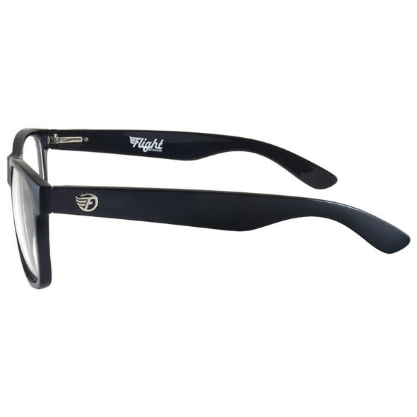  Flight Eyewear Elwood Classic Sunglasses - Black Frames/ Clear Lenses 