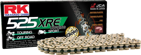 Rk - GB525XRE-112 - 525 XRE - Drive Chain - 112 Links - Gold