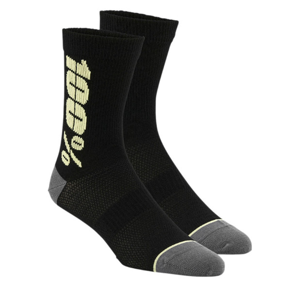  100% - Rhythm Performance Socks - Black/Yellow 