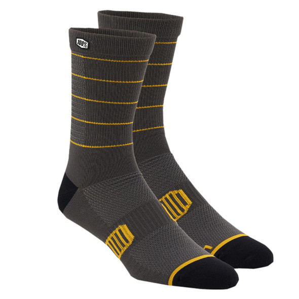 100% - Advocate Performance Socks - Charcoal/Mustard 