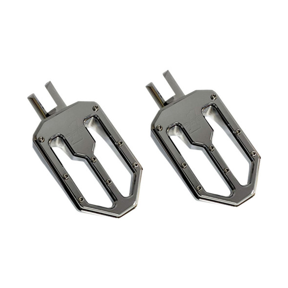 Pro-One - Chrome Moto V2 Pegs fits '18-Up M8 Softail Models - Rider Position