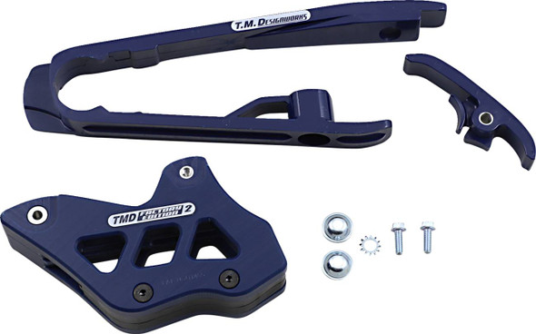 T.M. Designworks - DCK-KT4-BL2 - Chain Guide/Slider - KTM/Husqvarna/Gas Gas - Blue