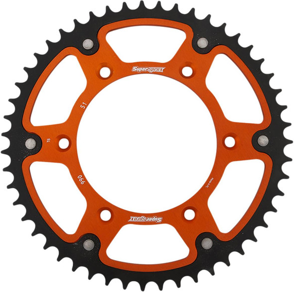 Supersprox - RST-990-51-ORG - Stealth Rear Sprocket - 51 Tooth - Orange - Husaberg/Husqvarna/KTM
