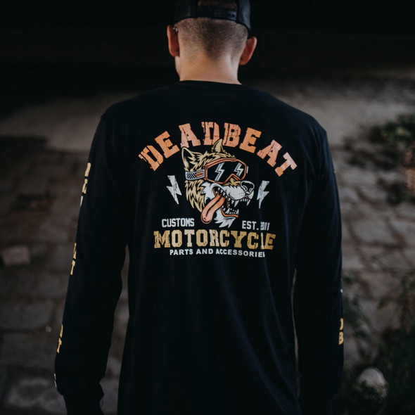 Deadbeat Customs Wolf Longsleeve Shirt - Black