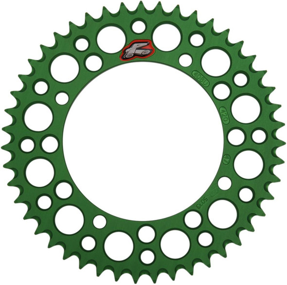 Renthal - 408U-420-47GEGN - Rear Sprocket - Aluminum - 47 Tooth - Green - Kawasaki/Suzuki