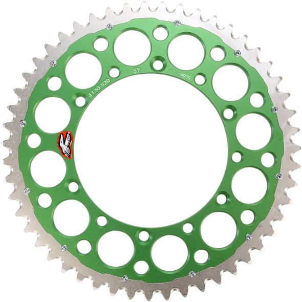 Renthal - 1120-520-51GPGN - Twinring™ Rear Sprocket - 51 Tooth - Green - Kawasaki/Suzuki