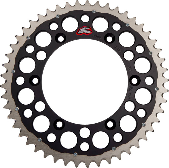 Renthal - 1500-520-49GPBK - Twinring™ Rear Sprocket - 49 Tooth - Black - Yamaha