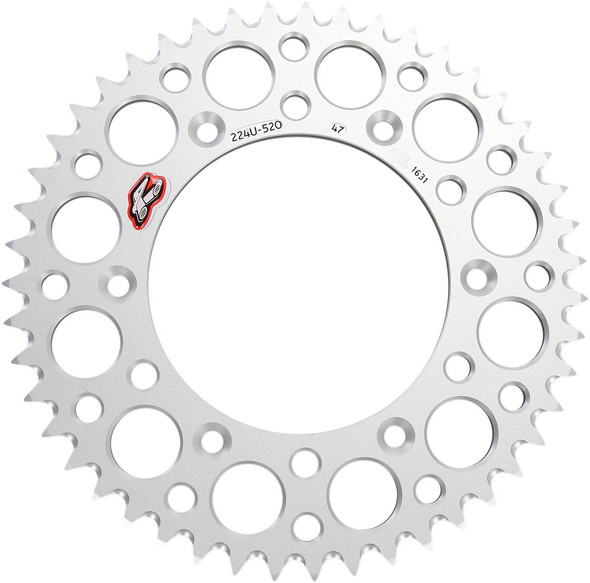 Renthal - 224U-520-47GPSI - Rear Sprocket - Aluminum - 47 Tooth - Silver