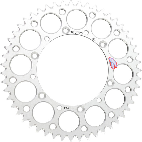 Renthal - 112U-520-51GESI - Rear Sprocket - Aluminum - 51 Tooth - Silver - Kawasaki