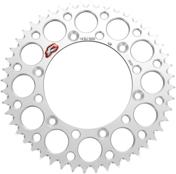 Renthal - 123U-520-47GYSI - Rear Sprocket - Aluminum - 47 Tooth - Silver - Suzuki