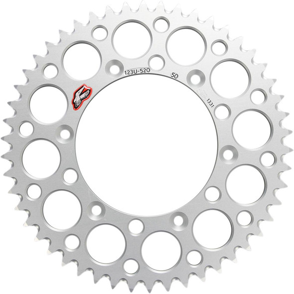 Renthal - 123U-520-50GYSI - Rear Sprocket - Aluminum - 50 Tooth - Silver - Suzuki