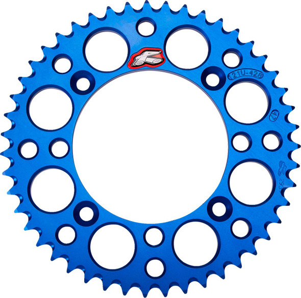 Renthal - 121U-428-47GPBU - Rear Sprocket - Aluminum - 47 Tooth - Blue - Suzuki/Yamaha