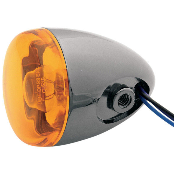  Chris Products - Custom Rear Signal Light Assembly - Black Nickel/Amber, Dual-Filament, Bracket Mount 