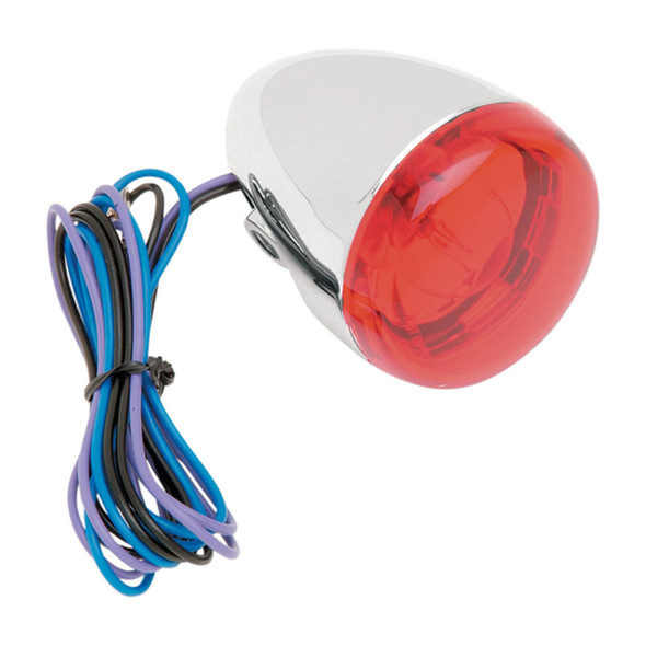 Chris Products - Custom Rear Signal Light Assembly - Chrome/Red, Dual Filament, Bracket Mount