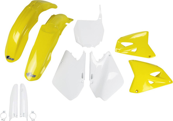 Ufo - SUKIT402F@999 - Body Kit - '03-'05 OEM Yellow/White - Suzuki - RM