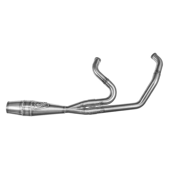 Sawicki - Brushed Stainless Steel 2 in 1 Shorty Cannon fits '18 & Up M8 Softail Models