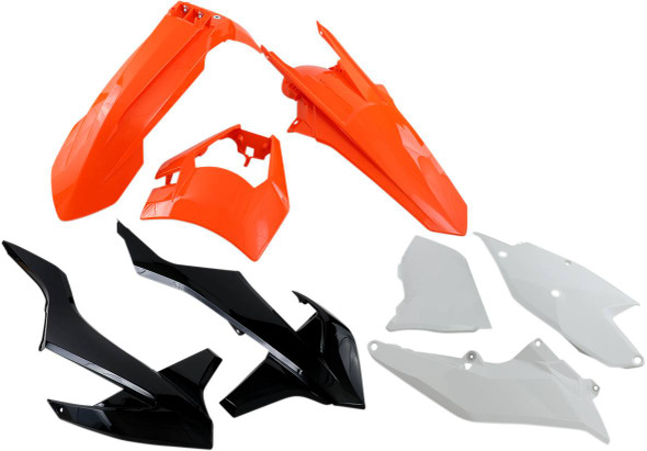 Ufo - KTKIT523999W - Replacement Body Kit - '18 OEM Orange/White/Black - KTM - EX '17-'19