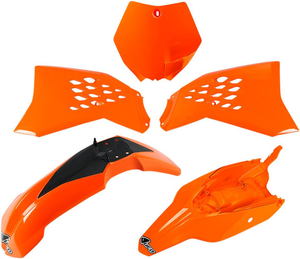 Ufo - KTKIT525-127 - Replacement Body Kit - '98-'22 KTM Orange/Black - KTM - SX '12-'15