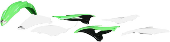Ufo - KAKIT222-999 - Replacement Body Kit - '14-'15 OEM Green/White/Black - Kawasaki - KX '14-'21