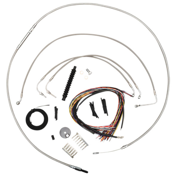 LA Choppers - 10"-12" Mini Ape Hanger Cable Kit fits '18-Up FXLRS/FXFB/FXFBS with ABS (exc. FXLR) Stainless