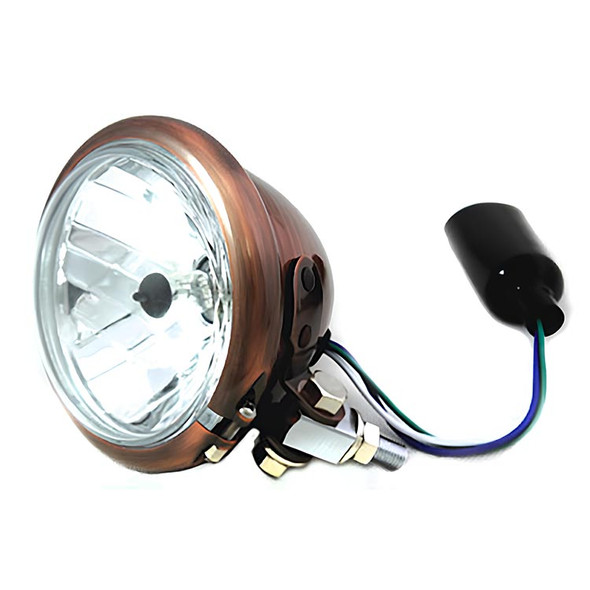 V-Twin 4.5" Copper Headlight - Clear Lens