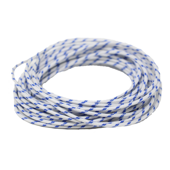  Motorcycle Supply Co. White/ Blue Vintage Cloth Covered 16 Gauge Wire - 25' Length 