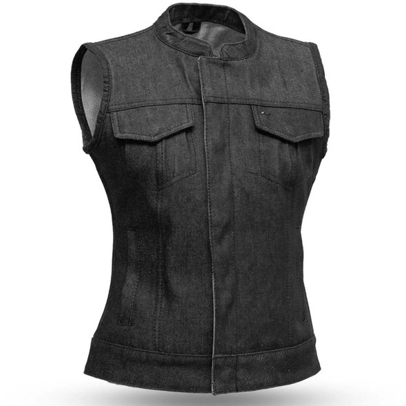 Men's Basic Black Denim Club Motorcycle Vest 100% Cotton – MARA Leather