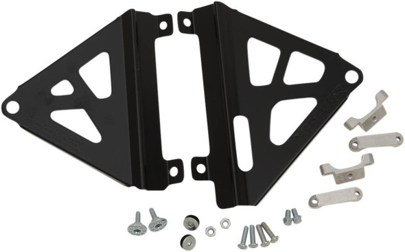 Works Connection - 18-B709 - Radiator Brace Set - Black - Honda