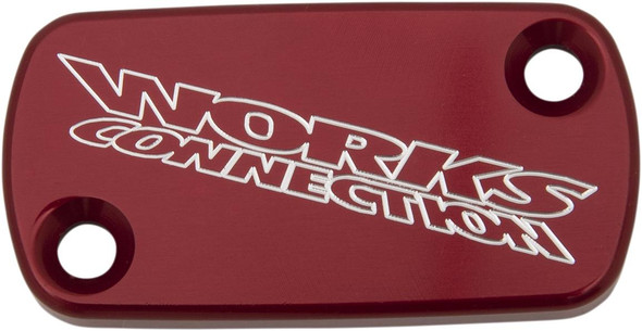 Works Connection - 21-006 - Anodized Billet Aluminum Front Brake Reservoir Cover - Red