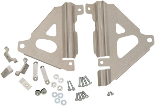 Works Connection - 18-300 - Radiator Brace Set - Silver - Kawasaki
