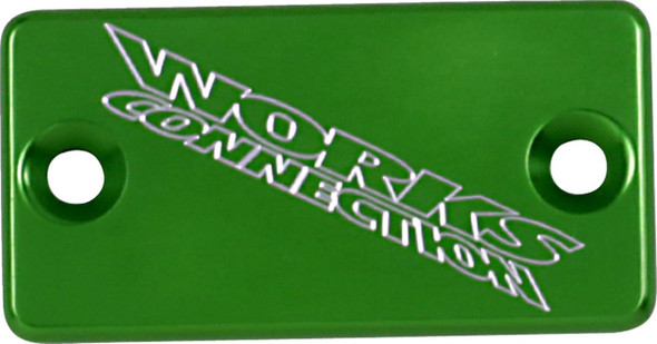 Works Connection - 21-128 - Anodized Billet Aluminum Front Brake Reservoir Cover - Green