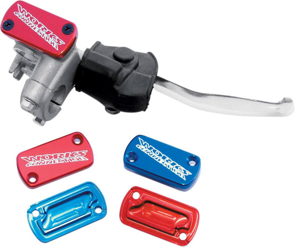 Works Connection - 21-005 - Anodized Billet Aluminum Front Brake Reservoir Cover - Red