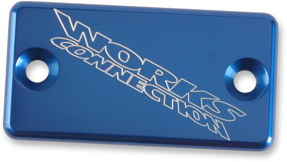 Works Connection - 21-020 - Anodized Billet Aluminum Front Brake Reservoir Cover - Blue