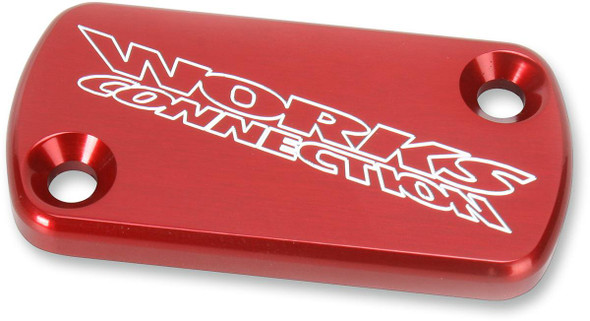 Works Connection - 21-015 - Anodized Billet Aluminum Front Brake Reservoir Cover - Red