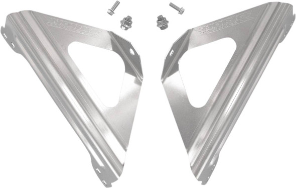 Works Connection - 18-001 - Radiator Brace Set - Silver - Suzuki