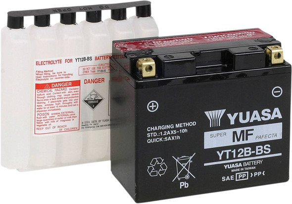 Yuasa - YUAM6212B - AGM Battery - YT12B-BS - .52 L