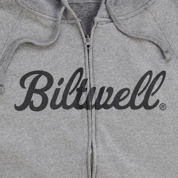  Biltwell - Script Zip-Up Raglan Hoodie - Gray 