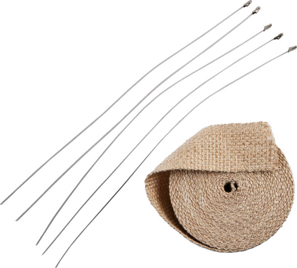 Drag Specialties -  - Exhaust Heat Wrap Kit with Ties - Tan - 2" x 25'